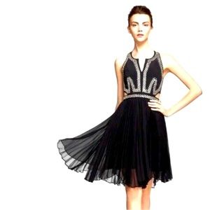 Rebecca Taylor Black Rhinestone Dress Size 8 New!